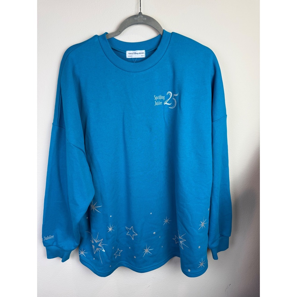 Tokyo DisneySea 25th Anniversary Sparkling Jubilee Blue Sweatshirt M-L NEW